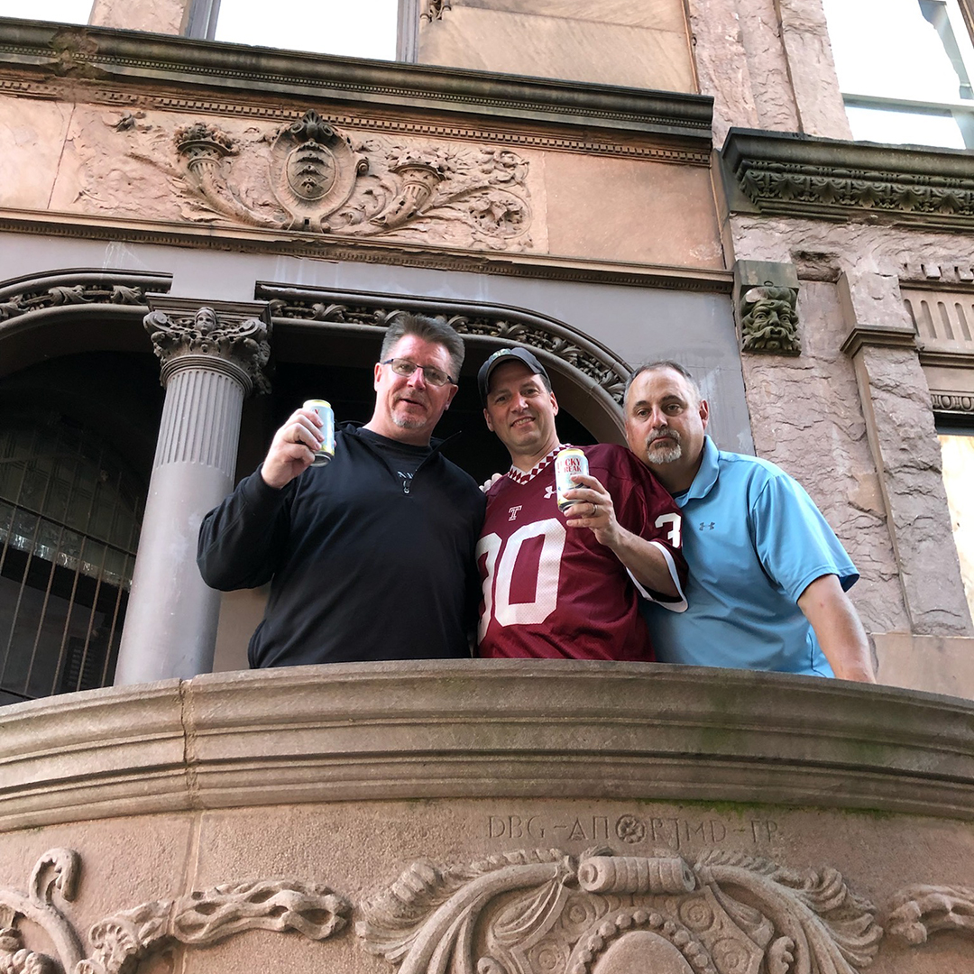 Jarrod, Al and Lumpy on the stoop